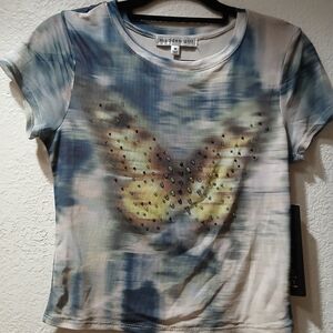 Madden Girl Multicolor Butterfly Tee